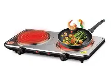 Cocina Eléctrica Portátil 2 Platos Encimera De 2000w Sokany Color Negro