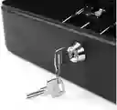 Caja Organizadora De Dinero Negra Con Llave De Seguridad Color Negro