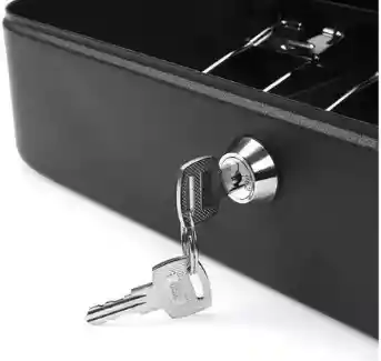 Caja Organizadora De Dinero Negra Con Llave De Seguridad Color Negro