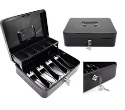 Caja Organizadora De Dinero Negra Con Llave De Seguridad Color Negro