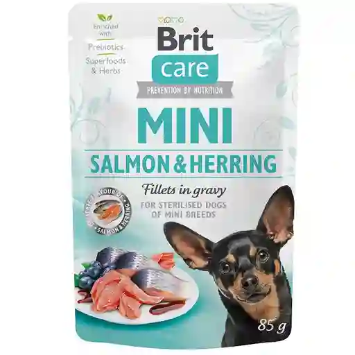 Alimento Humedo Perros Brit Care Mini Salmon Y Herring Sterlized Fillets 85gr