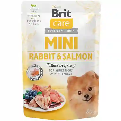 Alimento Humedo Perros Brit Care Mini Rabbit And Salmon Fillets In Gravy 85gr