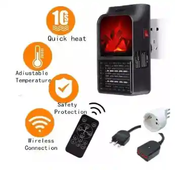 Mini Calefactor Calentador Electrico Portatil 900w + Adaptador