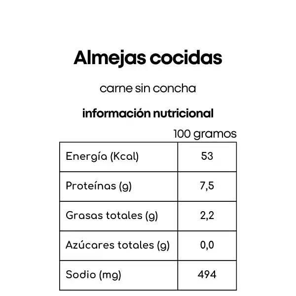 Almejas Carne Sin Concha 1 Kg