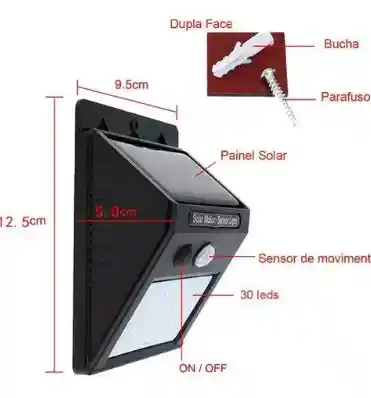 Foco Solar 600 Watts Panel Separado + Control Remoto Ip67 Color De La Carcasa Negra