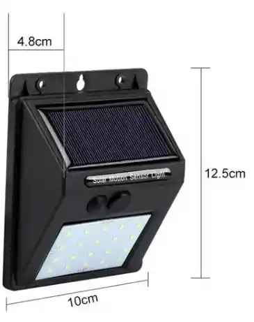 Foco Solar 600 Watts Panel Separado + Control Remoto Ip67 Color De La Carcasa Negra