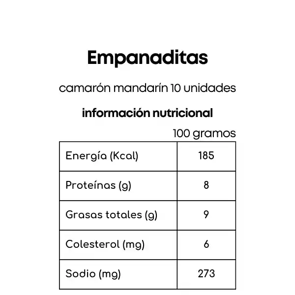 Empanaditas Camarón Mandarín 10 Unidades