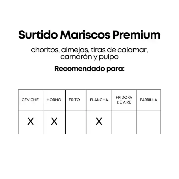 Surtido De Mariscos Premium 1 Kg