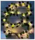 Guirnalda De Luces Led Solar Hojas De 10 Mts Enredadera