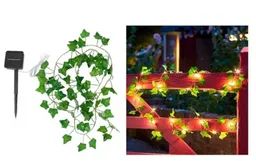 Guirnalda De Luces Led Solar Hojas De 10 Mts Enredadera