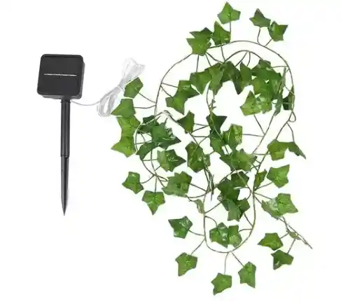 Guirnalda De Luces Led Solar Hojas De 10 Mts Enredadera