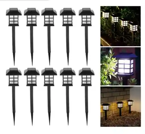 Pack X10 Luz Solar Con Estaca Exterior Tierra Jardín