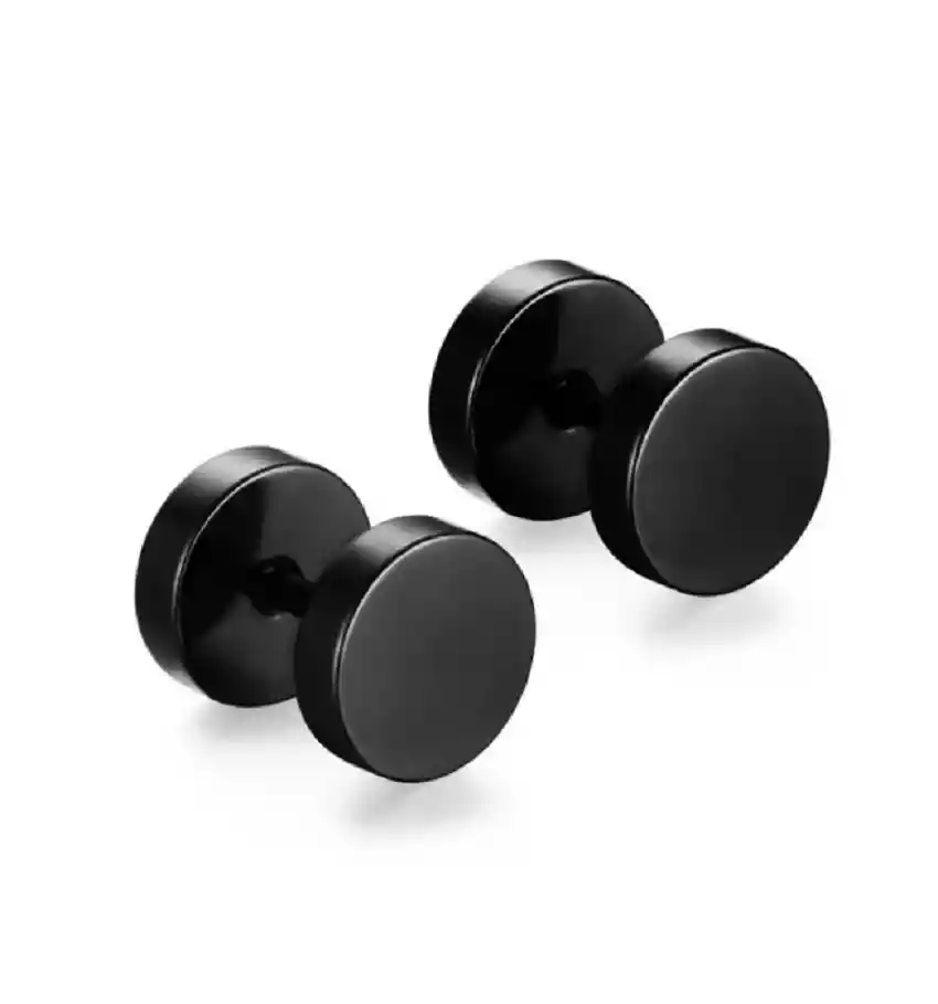 Aros Barbell Punk Black Sin Genero Moda Juvenil 8mm