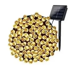 Guirnalda Led Solar X3 Fria 100 Led Luz 10 Metros Ext E Int