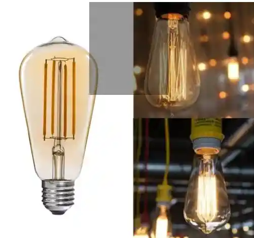 Ampolleta Led 4w Vintage Filamento Luz Cálida Ahorradora