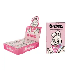 Papelillo G-rollz 1 1/4 + Tips + Bandeja Banksy Conejo Pink