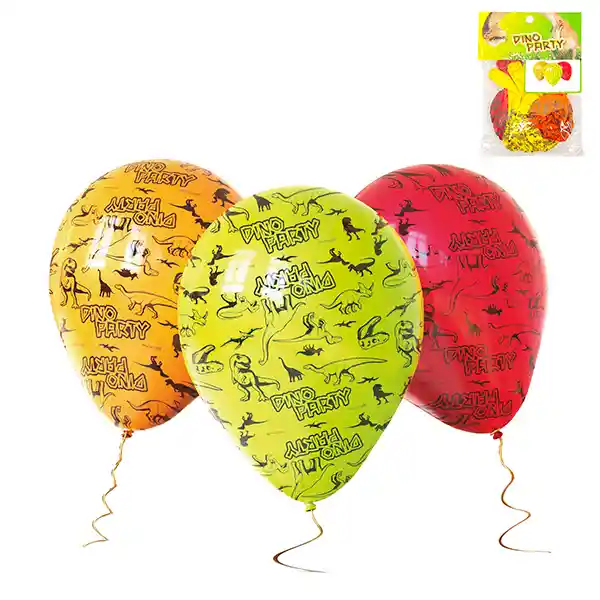 Globo R9 Impreso Dino Jurasico 12 Unidades