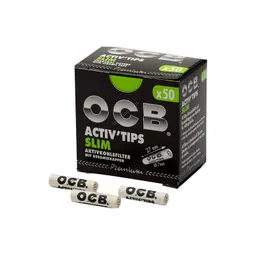 Ocb Activ Tips Slim 7mm Carbón Activo