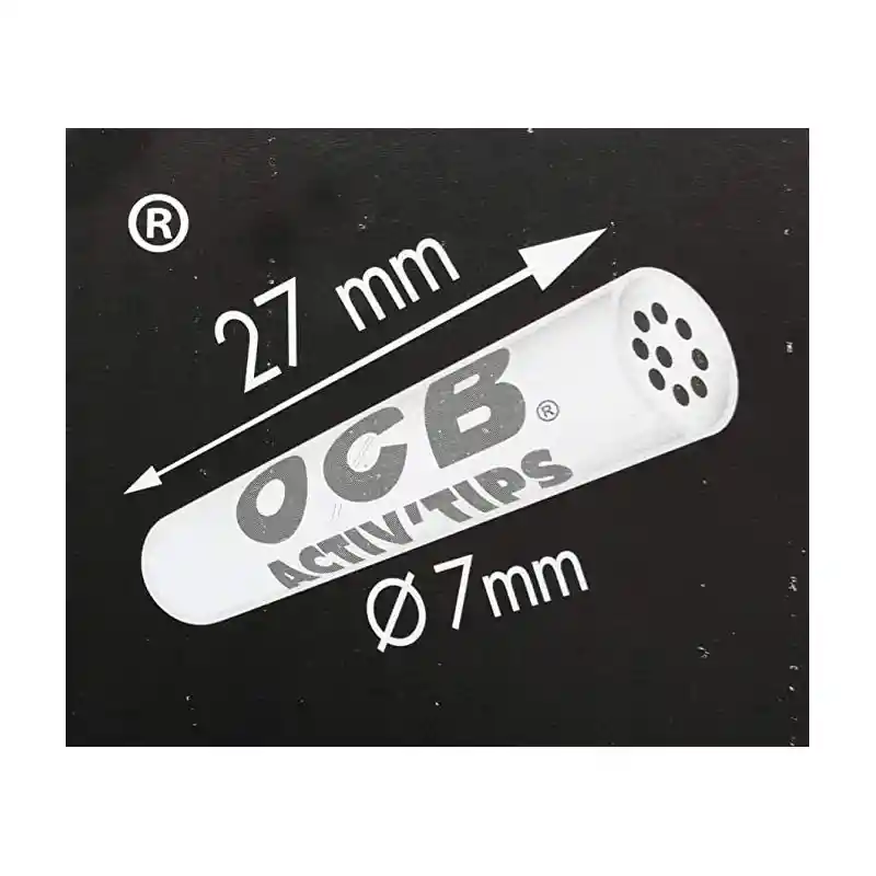 Ocb Activ Tips Slim 7mm Carbón Activo