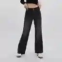 Pants Flare Cierre Gris 40