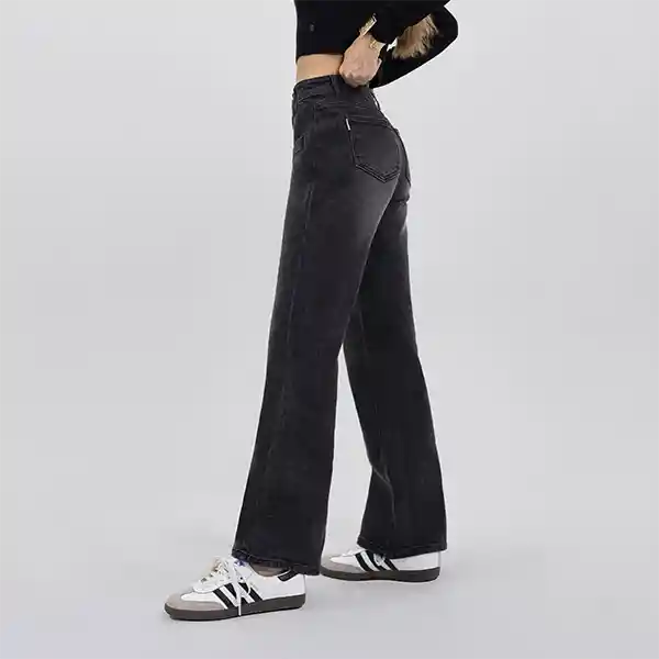 Pants Flare Cierre Gris 40