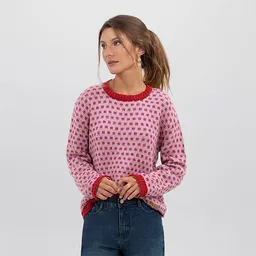 Sweater Rosa Lunares S