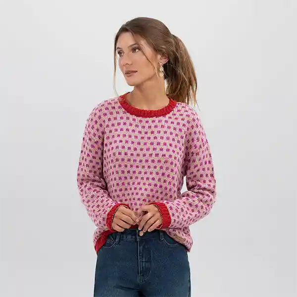 Sweater Rosa Lunares M