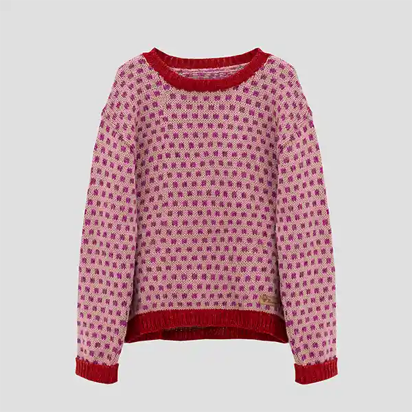 Sweater Rosa Lunares M