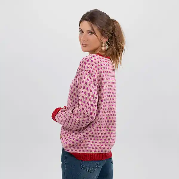 Sweater Rosa Lunares L