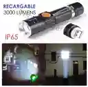 Linterna Led 3000 Lumens Recargable Con Zoom Resiste Lluvia