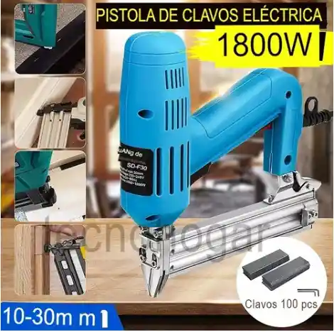 Clavadora Eléctrica 220v 10/30mm Mas Clavos 100pcs F30 1800w