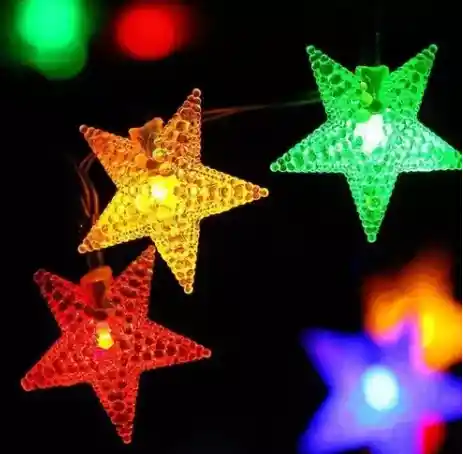 Estrellas Luces Led Solar Navidad Guirnalda Cinta Lineal