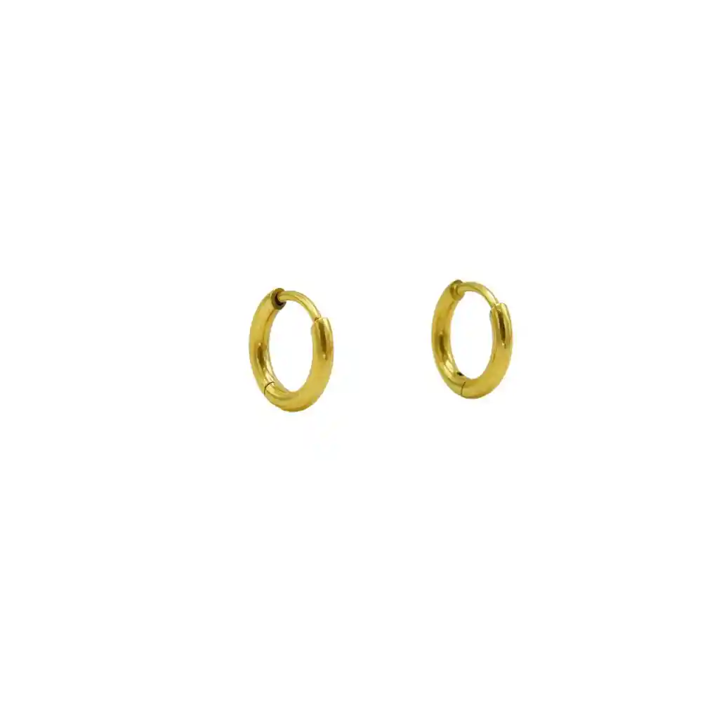 Argollas Titanio 8mm Astm F136 G23 Chapadas En Oro 18k