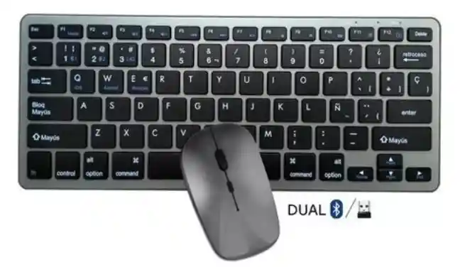 Kit Teclado Mouse Inalámbrico Bluetooth Español Recargable