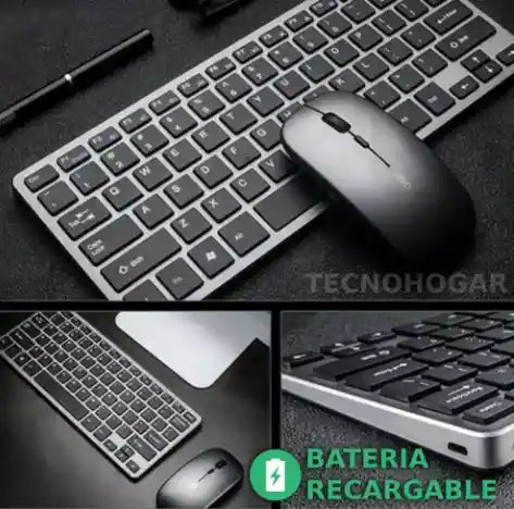 Kit Teclado Mouse Inalámbrico Bluetooth Español Recargable