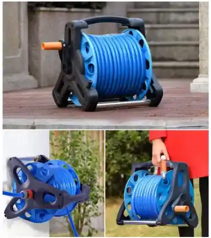 Manguera Con Riel Retráctil Para Jardín Y Pistola 15 Mts