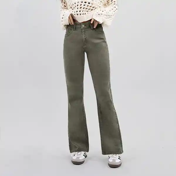 Pants Flare Verde Oliva 36