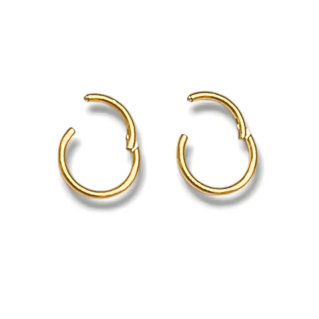 Argollas Clicker 6mm 20g Acero Quirurgico Chapadas En Oro