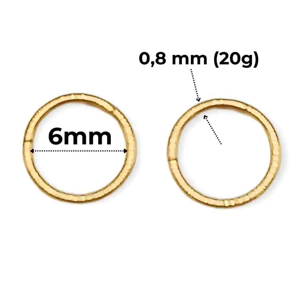 Argollas Clicker 6mm 20g Acero Quirurgico Chapadas En Oro