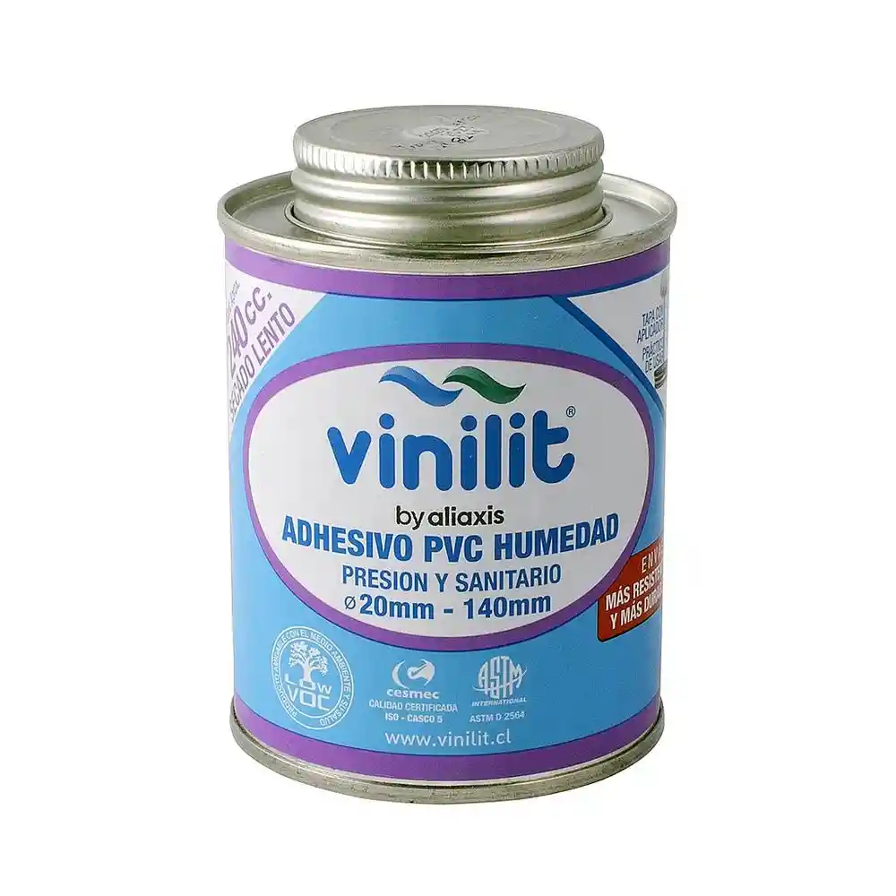 Adhesivo Pvc Vinilit Tarro Con Aplicador X 240 Cc