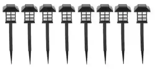 Pack X8 Luz Solar Con Estaca Exterior Tierra Jardín