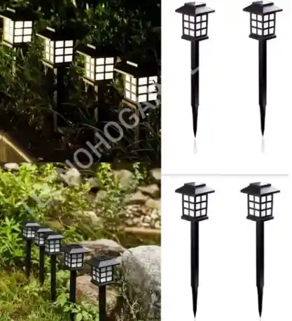 Pack X8 Luz Solar Con Estaca Exterior Tierra Jardín
