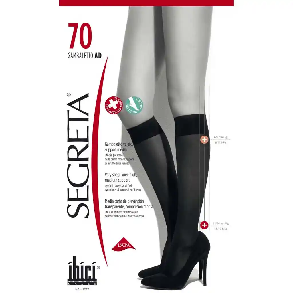 Media Hasta La Rodilla Preventiva 70 Den Beige M Ibici