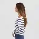Sweater Sin Hombro Rayas L