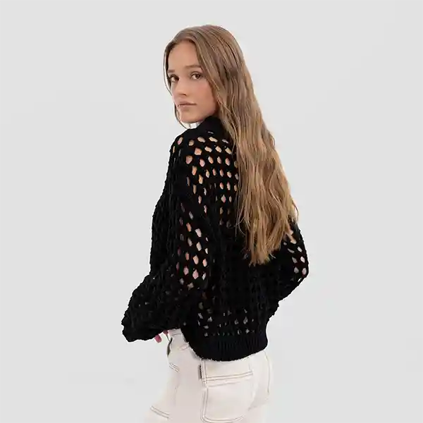 Sweater Calado Negro S