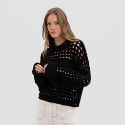 Sweater Calado Negro S