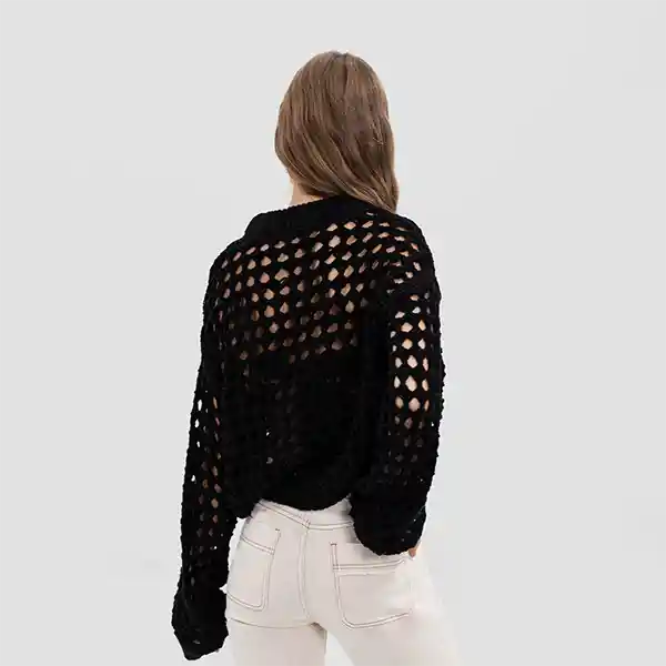 Sweater Calado Negro L