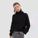 Sweater Cuello Alto Negro Xs