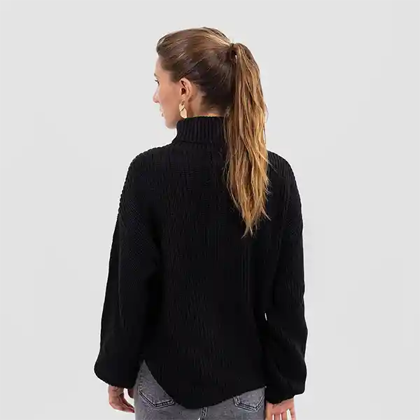 Sweater Cuello Alto Negro Xs