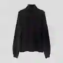 Sweater Cuello Alto Negro S